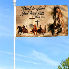 Fyon Running Horse Christian Don’t Be Afraid Just Have Faith Flag 41773  Indoor and outdoor banner