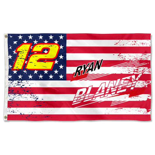 Fyon Ryan Blaney #12 Stars and Stripes Flag Banner