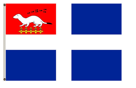 Saint-Malo 20è siècle banner Contemporain de la ville de Saint-Malo Bretagne  landscape flag