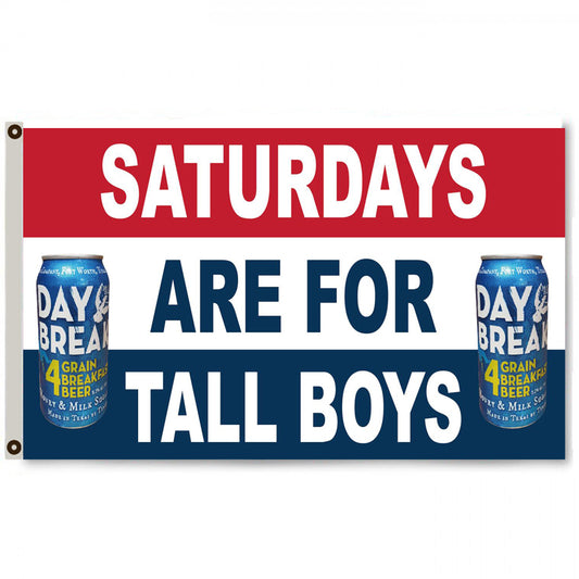 Fyon Saturdays are for tall boys Martin Beer Flag Deluxe Banner Man Cave