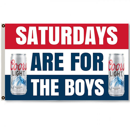 Fyon Saturdays are for the boys Coors Light Beer Flag Deluxe Banner 3x5ft