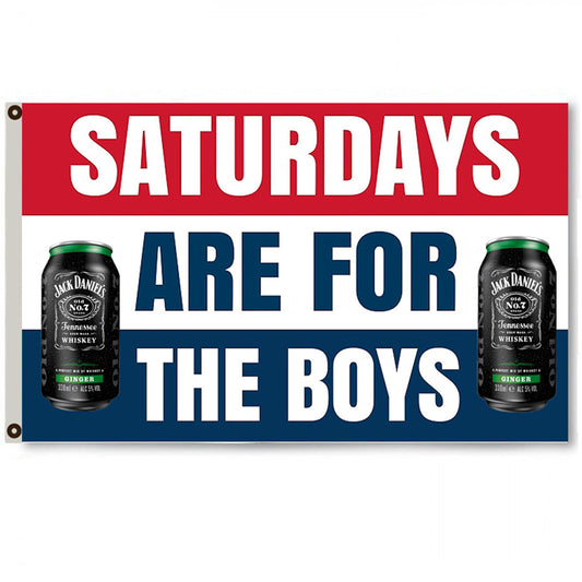 Fyon Saturdays are for the boys Jack Daniels Bud Beer Flag Banner 3x5ft