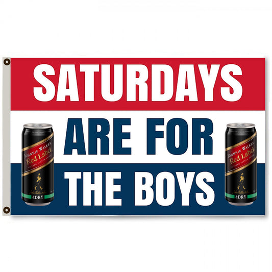 Fyon Saturdays are for the boys Johnnie walker Beer Flag Deluxe Banner Man Cave 3x5ft