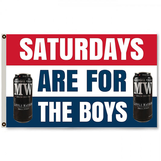 Fyon Saturdays are for the boys Marshall Beer Flag Deluxe Banner Man Cave 3x5ft