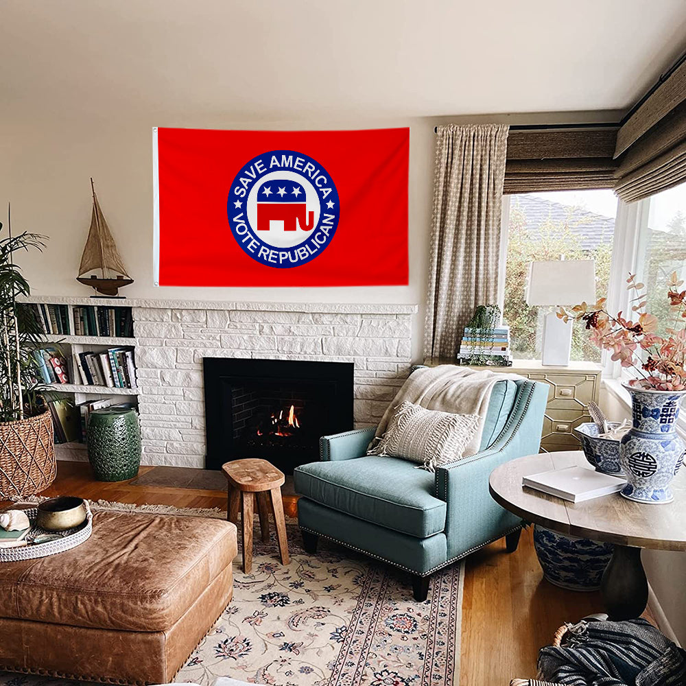Fyon Save America Vote Rep Red Desantis USA Flag Banner