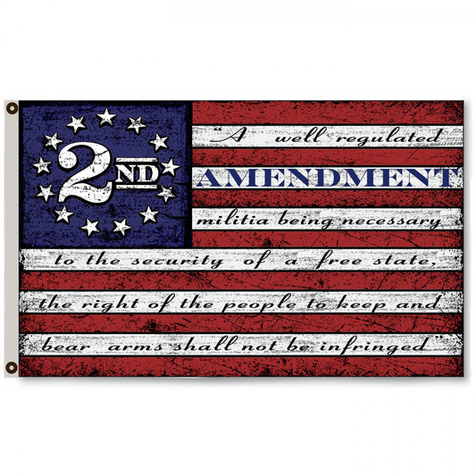 Fyon Second 2nd Amendment Vintage American Flag Banner USA Second 2A Man Cave Decor