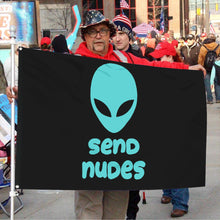 Fyon Send Nudes Aliens Flag Indoor and outdoor banner