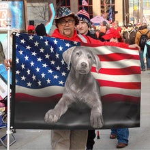 Fyon Silver Labrador American Flag 41426 Indoor and outdoor banner