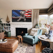 Fyon Silver Labrador American Flag 41426 Indoor and outdoor banner