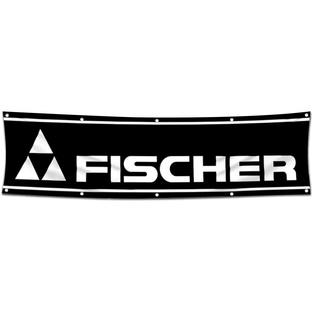 Fyon Skiing Garage Shop Decor Banner Works for Fischer Skis Flag 2x8 Feet