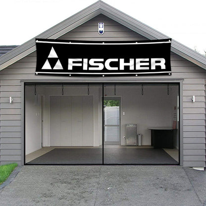Fyon Skiing Garage Shop Decor Banner Works for Fischer Skis Flag 2x8 Feet