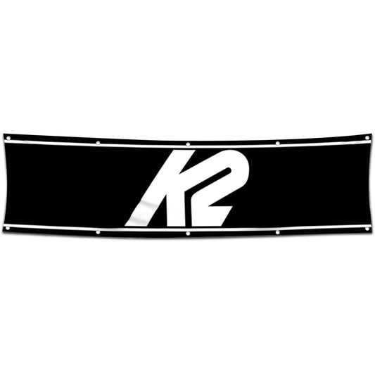 Fyon Skiing Garage Shop Decor Banner Works for K2 Skis Flag 2x8 Feet