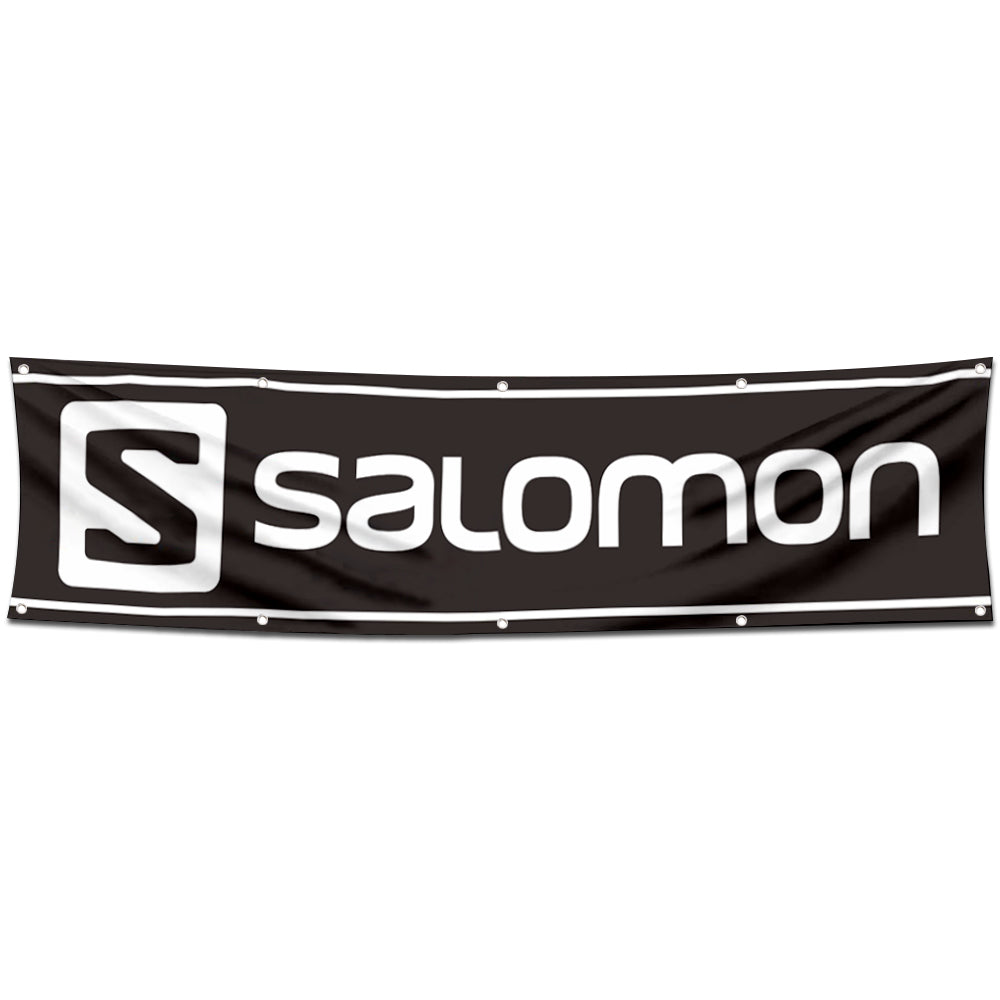 Fyon Skiing Garage Shop Decor Banner Works for Salomon Skis Flag 2x8 Feet