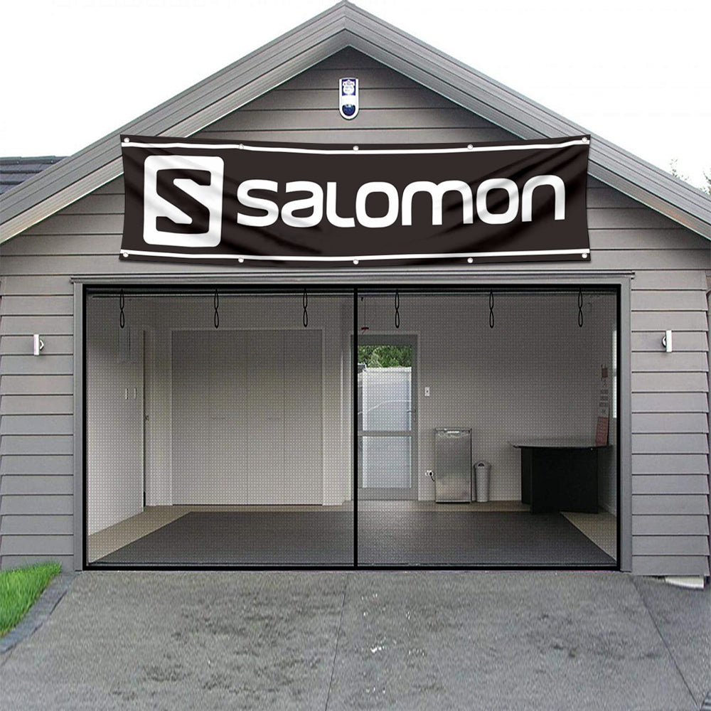 Fyon Skiing Garage Shop Decor Banner Works for Salomon Skis Flag 2x8 Feet