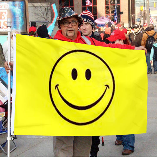 Fyon Smile Face Happy Flag Indoor and Outdoor Banner