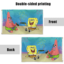 Fyon Sponge Bob & Patrick Smoking Joint Flag Indoor and outdoor banner
