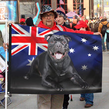 Fyon Staffordshire Bull Terrier Dog Australian Flag 41429 Indoor and outdoor banner