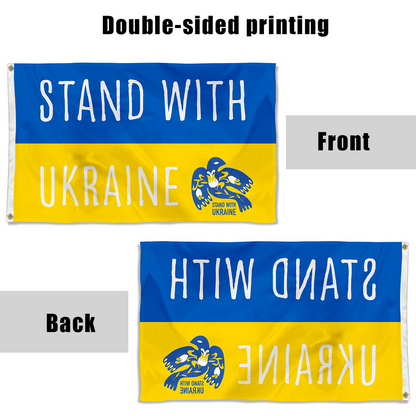 Fyon Stand With Ukraine Peace Flag White Indoor and outdoor banner 40111