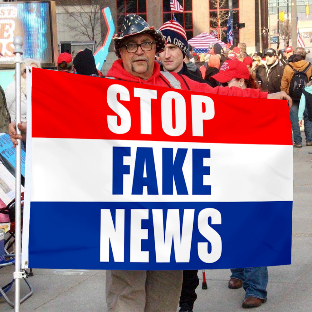 Fyon Stop Fake News Flag  Indoor and Outdoor Banner
