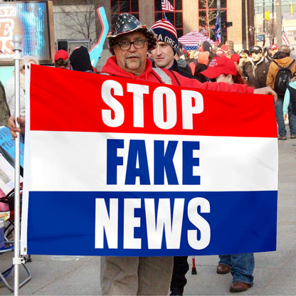 Fyon Stop Fake News Flag  Indoor and Outdoor Banner