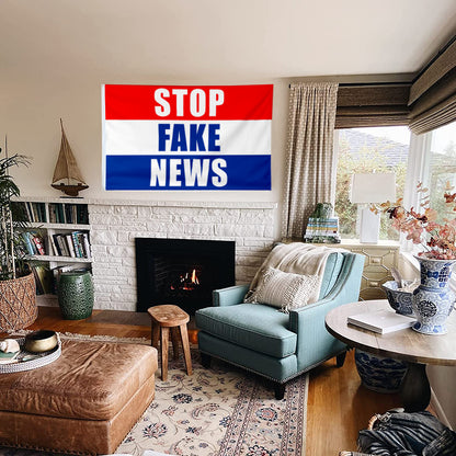 Fyon Stop Fake News Flag  Indoor and Outdoor Banner