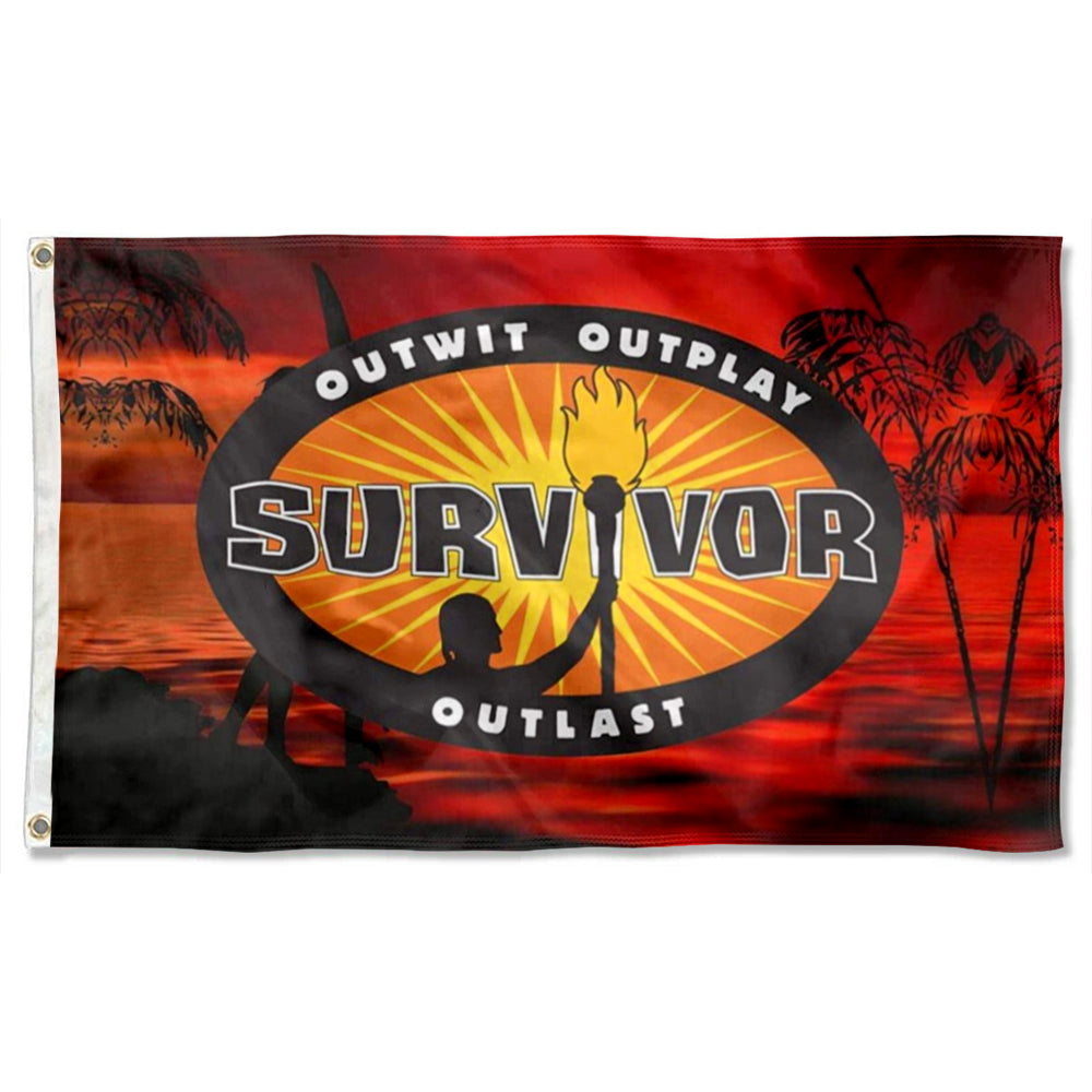 Fyon Sur-Viv-Or C-B-S Tv Tele-Vi-Sion Show Flag Banner