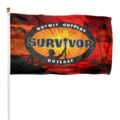 Fyon Sur-Viv-Or C-B-S Tv Tele-Vi-Sion Show Flag Banner