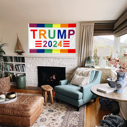 Fyon TRUMP 2024 Rainbow Flag Banner