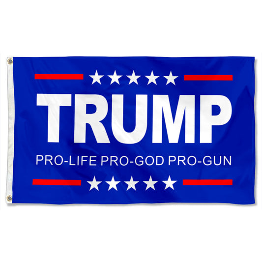 Fyon TRUMP PRO LIFE PRO GOD PRO GUN Flag  Indoor and Outdoor Banner