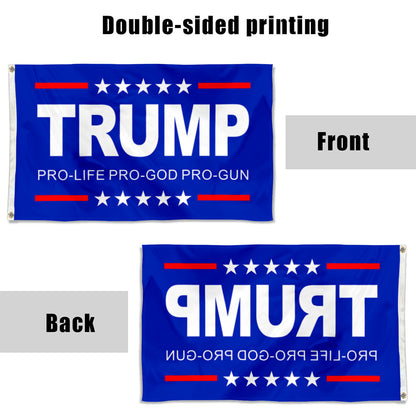 Fyon TRUMP PRO LIFE PRO GOD PRO GUN Flag  Indoor and Outdoor Banner