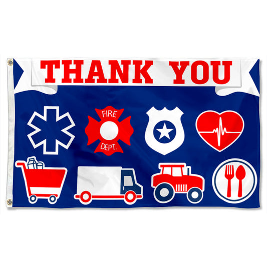 Fyon Thank You Front Line Workers Flag Banner