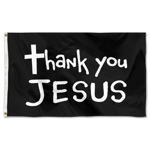 Fyon Thank You JESUS Flag Black Indoor and outdoor banner