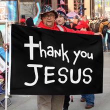 Fyon Thank You JESUS Flag Black Indoor and outdoor banner