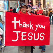 Fyon Thank You JESUS Flag Banner Red Indoor and outdoor banner