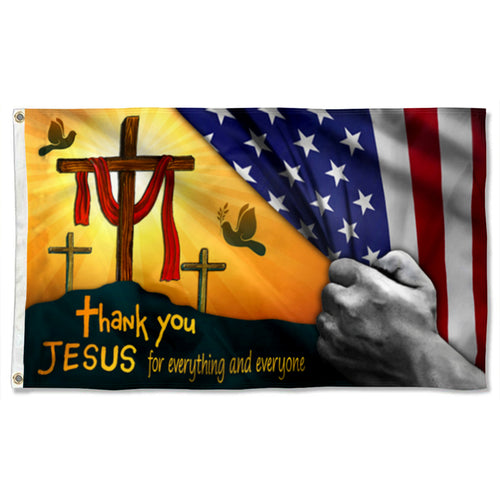 Fyon Thank You Jesus For Everything and Everyone Flag 41314 Indoor and outdoor banner