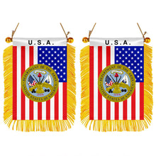 The Army USA Mini Car Rearview Mirror Flag Banner -2PC