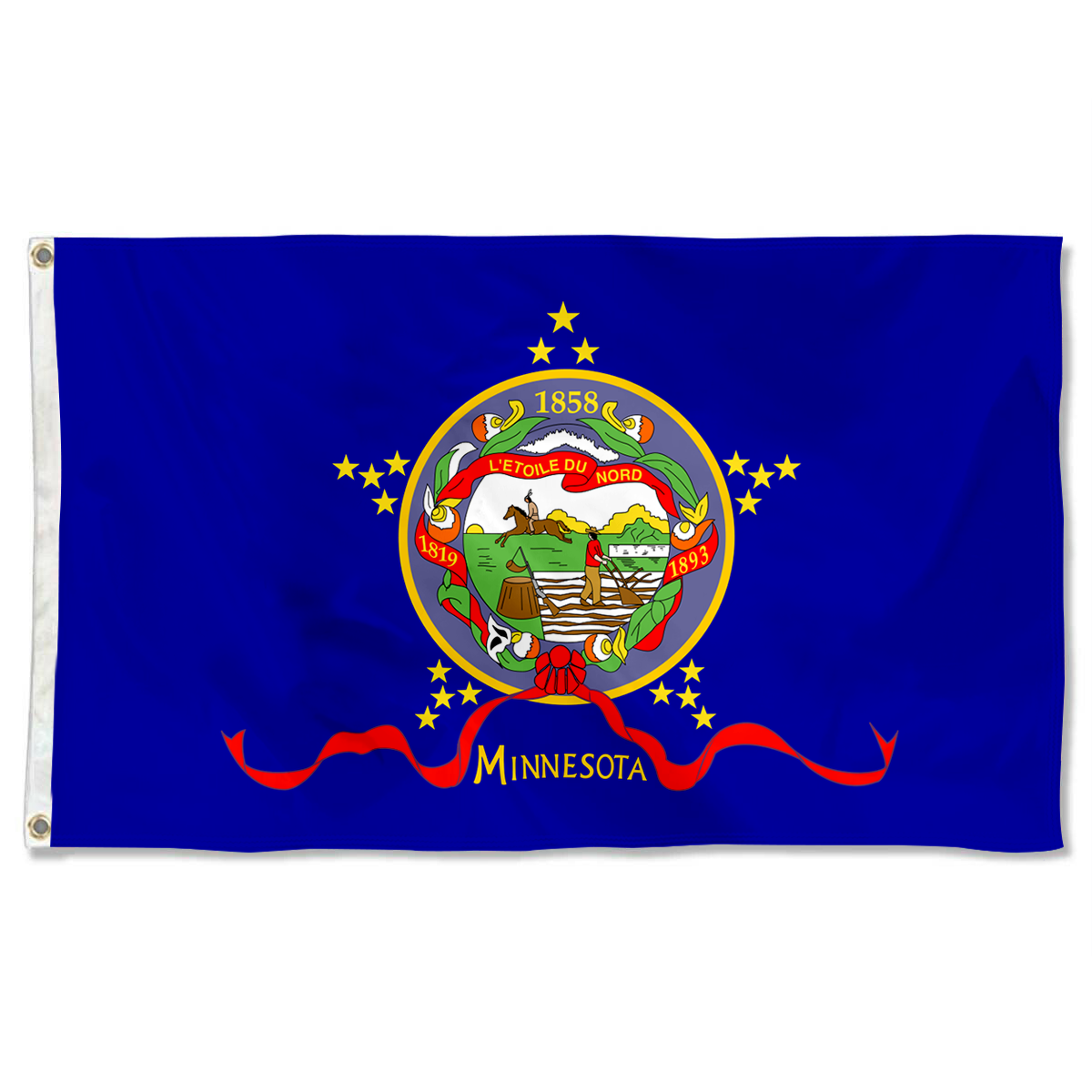 Fyon The United States Minnesota (reverse, February 28, 1893 – August 1957) Flag  Banner