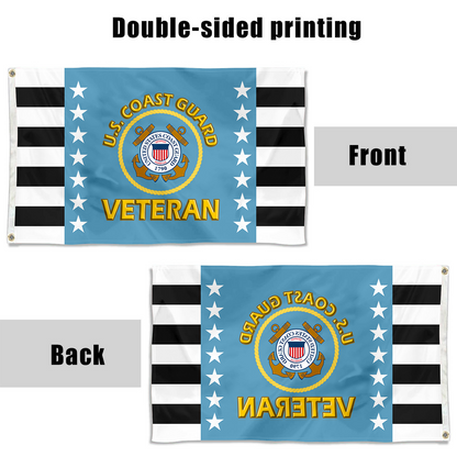 Fyon The United States U.S. COAST GUARD Veteran Flag Indoor and outdoor banner 33018