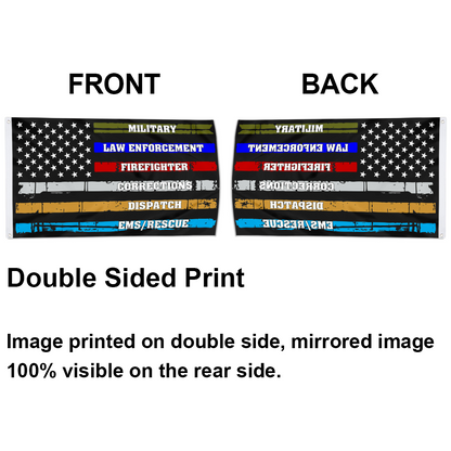 Fyon Thin Blue Line Red Line Fire Police Military Dispatch Corrections Flag Indoor and outdoor banner 2240813