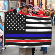 Fyon Thin Blue Line and Thin Red Line Flag 41813  Indoor and outdoor banner