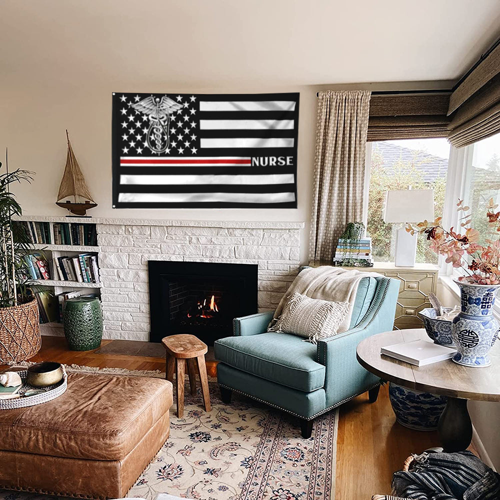 Fyon Thin Red Line Nurse Flag 41815 Indoor and outdoor banner