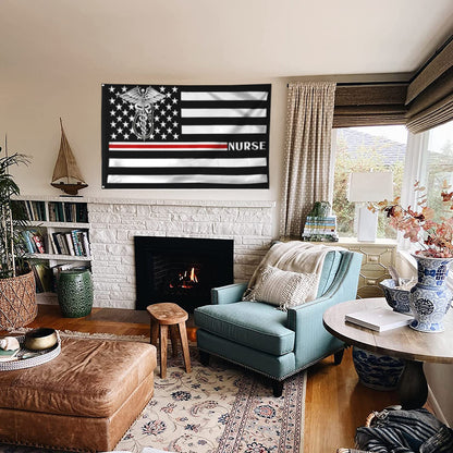 Fyon Thin Red Line Nurse Flag 41815 Indoor and outdoor banner