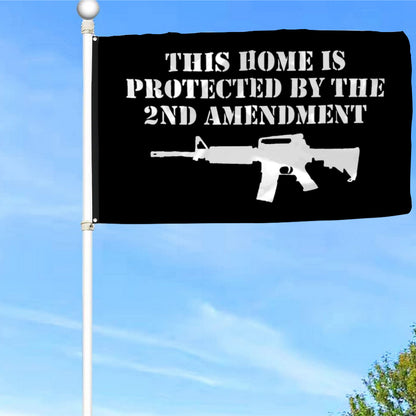 Fyon This home is Protected By the 2nd Amendment Flag Indoor and Outdoor Banner