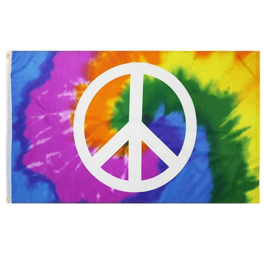 Fyon Tie Dye Peace flag Indoor and outdoor banner