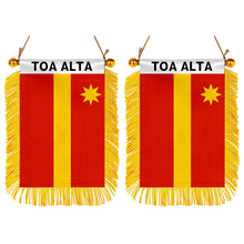 Toa Alta, Puerto Rico Flag Mini Car Rearview Mirror Flag Banner - 2PC