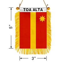 Toa Alta, Puerto Rico Flag Mini Car Rearview Mirror Flag Banner - 2PC