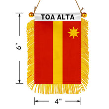 Toa Alta, Puerto Rico Flag Mini Car Rearview Mirror Flag Banner - 2PC