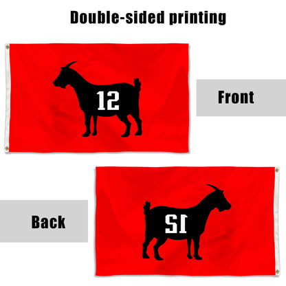 Fyon Tom Brady 12 Goat Flag New England Patriots Flag Banner