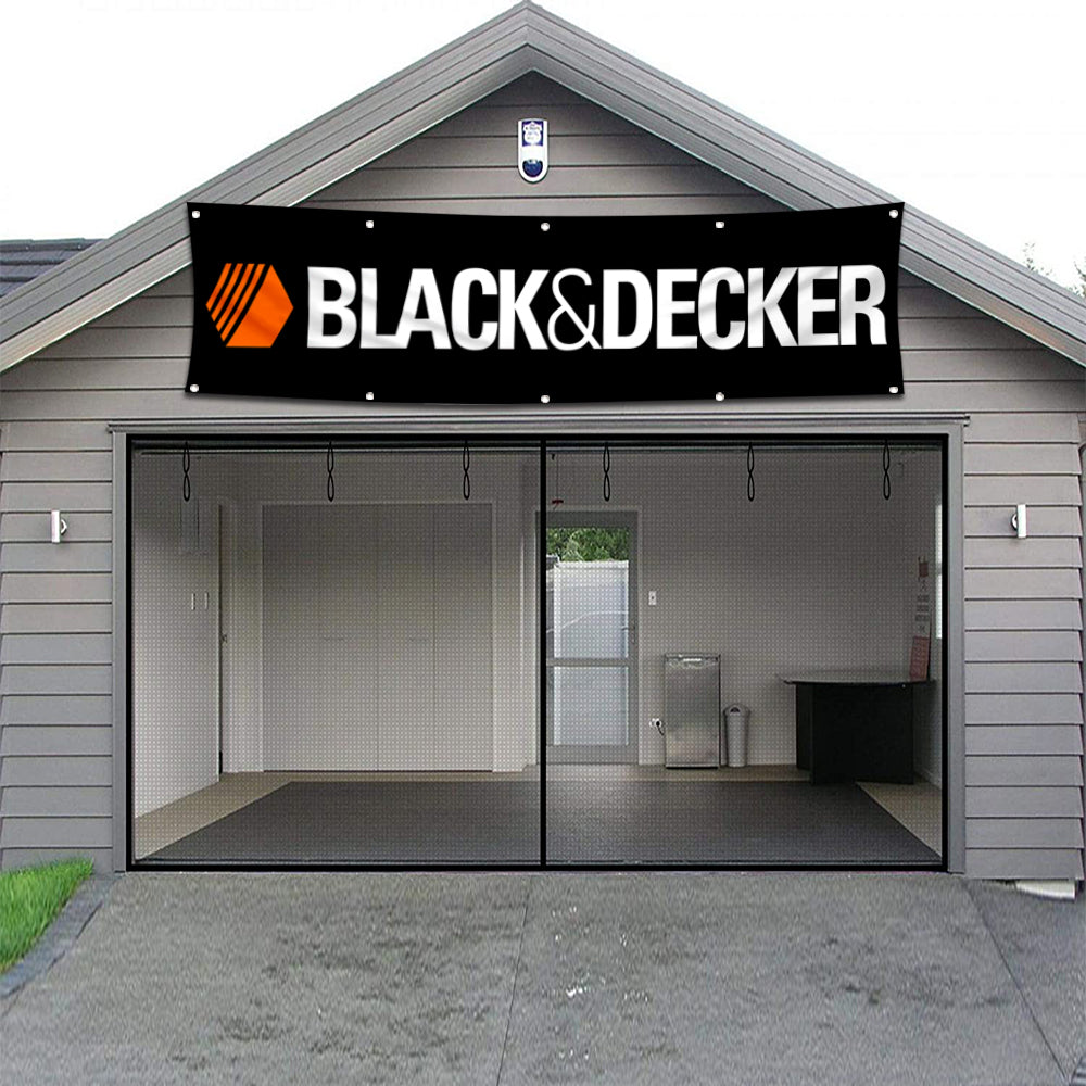 Fyon Tools Garage Shop Decor Banner Works for Black&Decker Flag 2x8 Feet