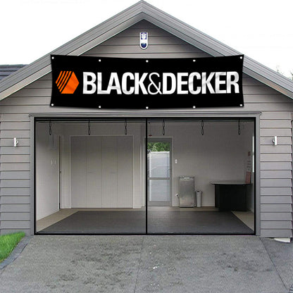 Fyon Tools Garage Shop Decor Banner Works for Black&Decker Flag 2x8 Feet